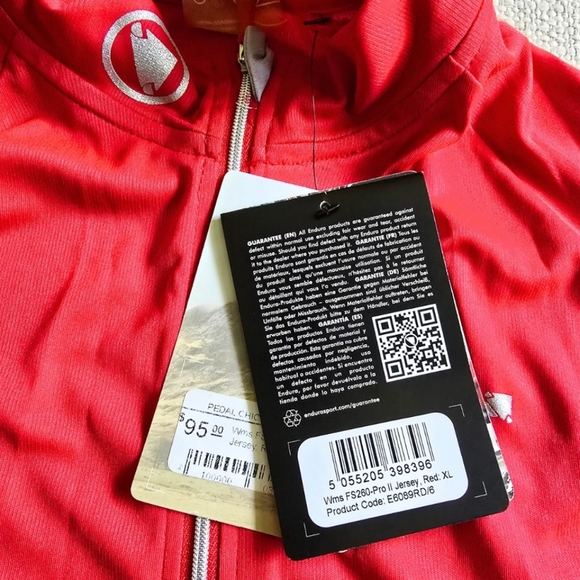 Endura Women's FS260-Pro II Cycling Jersey Jacket Red XL Moisture Wicking NWT - Picture 3 of 5